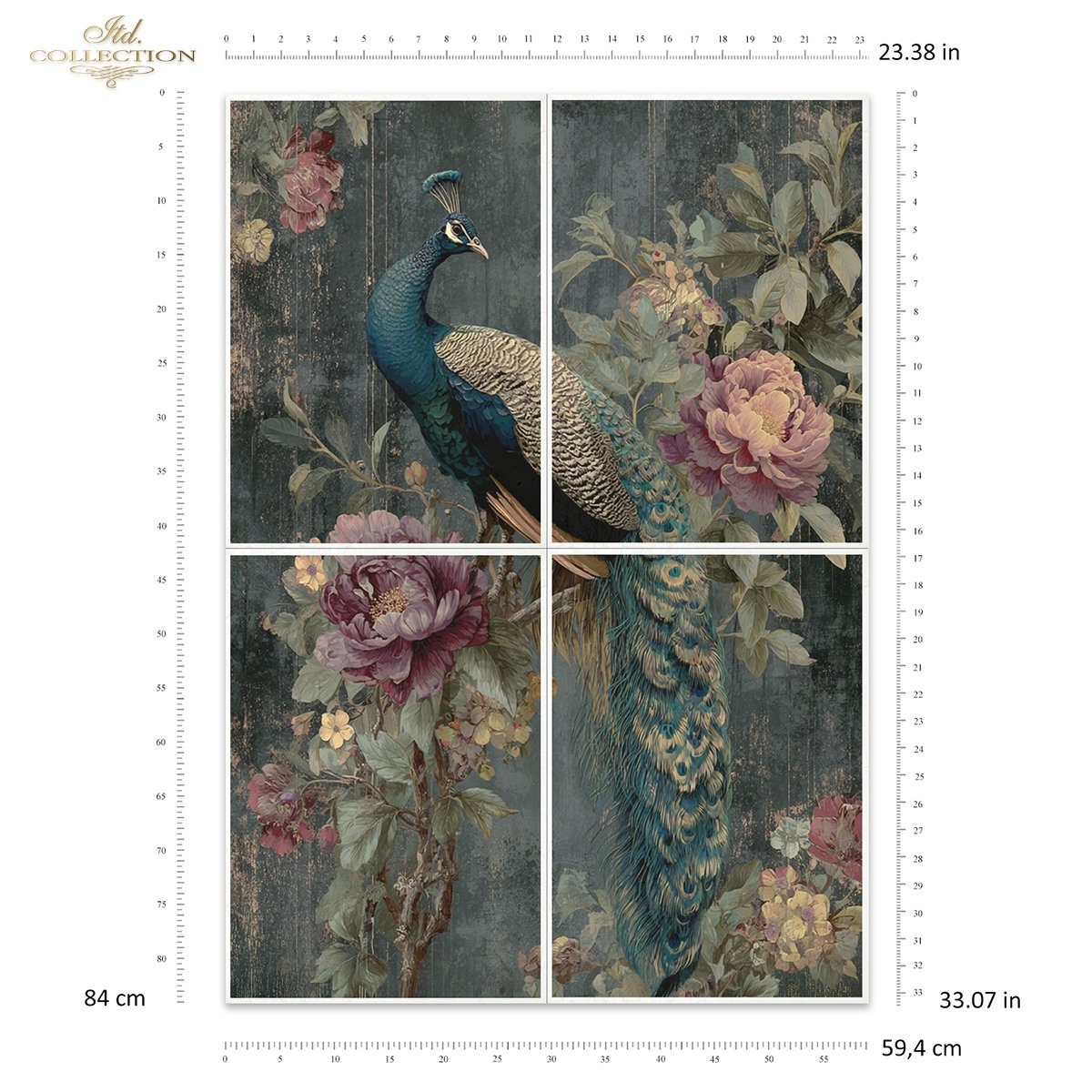 Papier de mûrier le paon fleuri ITD Collection – Image 3