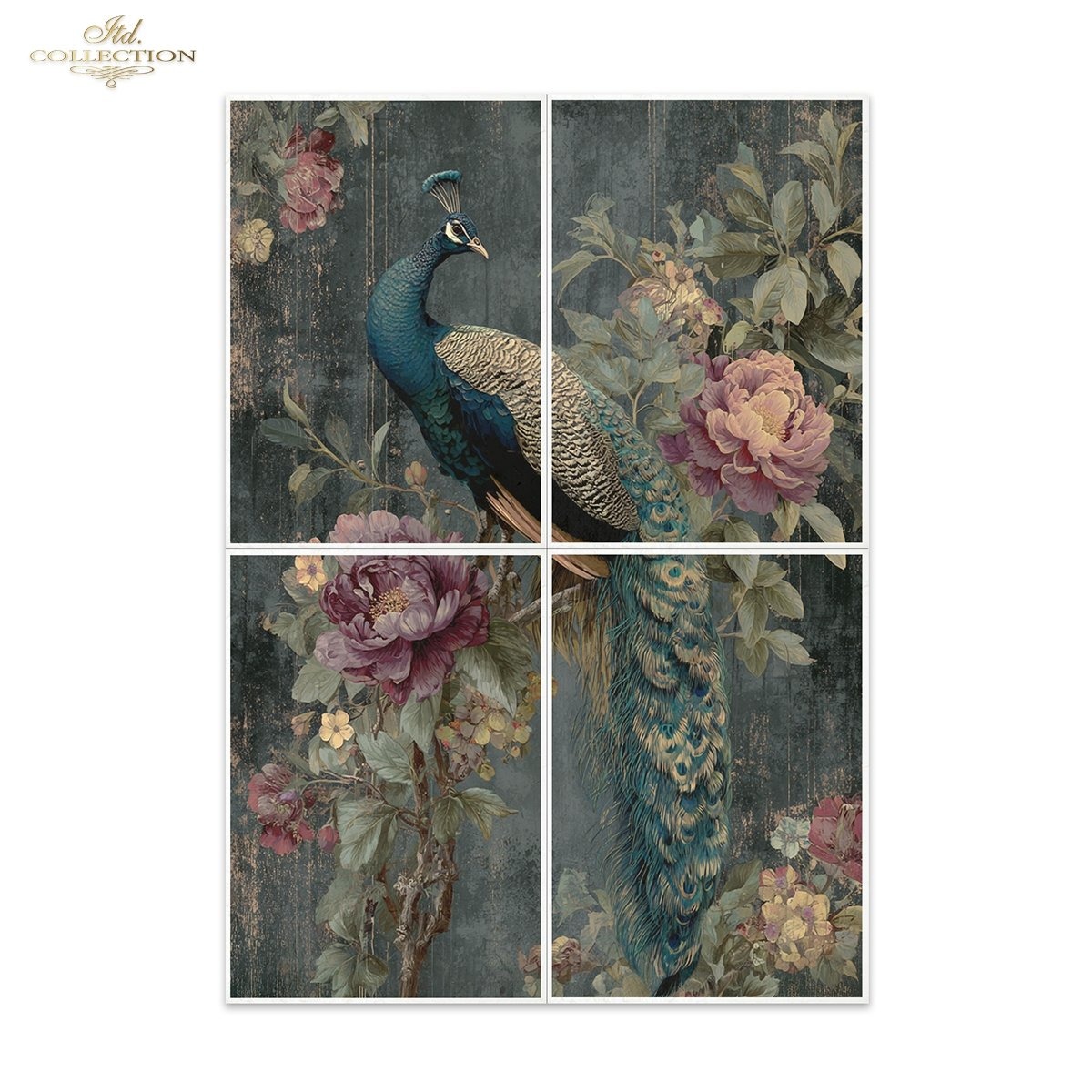 Papier de mûrier le paon fleuri ITD Collection – Image 4