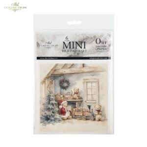 Lot de Papier de riz ourson cheminée