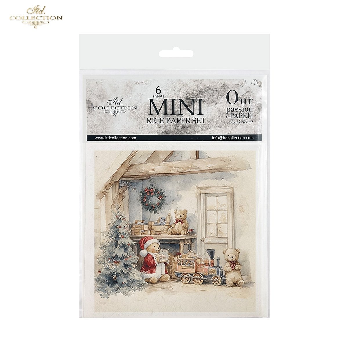 Lot de Papier de riz ourson cheminée
