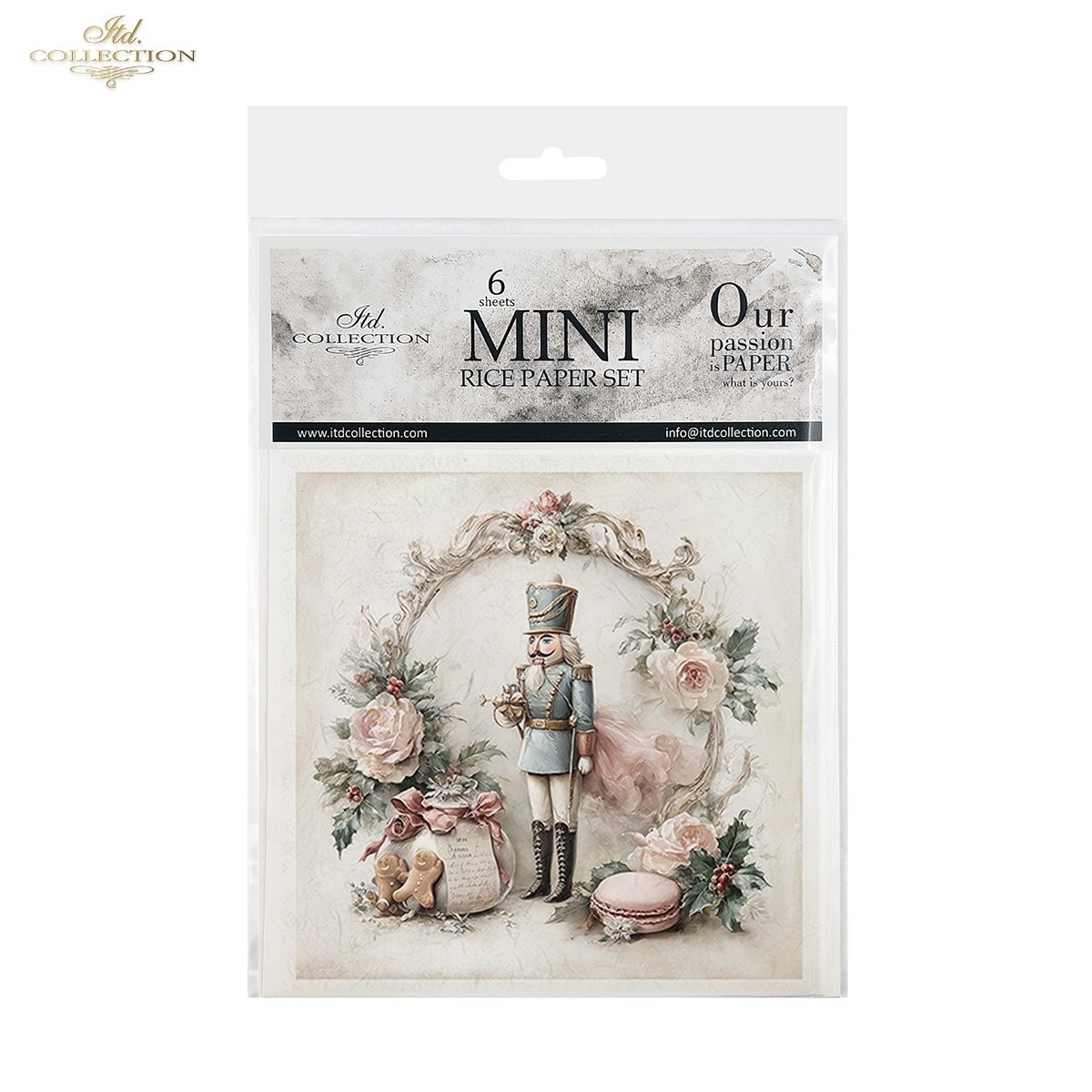 Lot de papier de riz cassenoistte noel ITD Collection