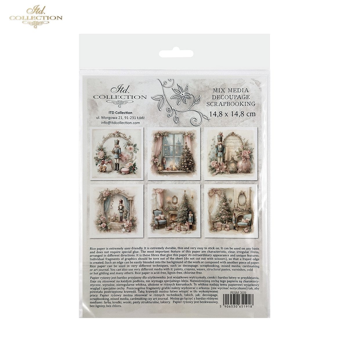 Lot de papier de riz casse noisette noel ITD Collection – Image 5