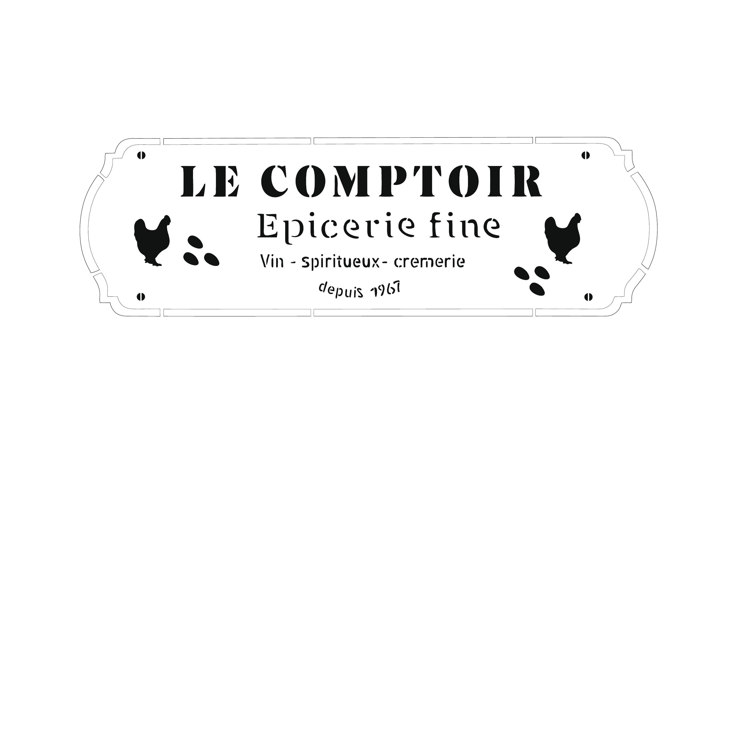 Pochoir comptoir épicerie