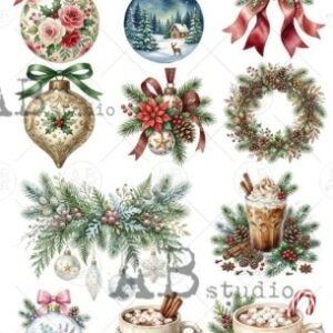 Papier de riz motifs de noel 555