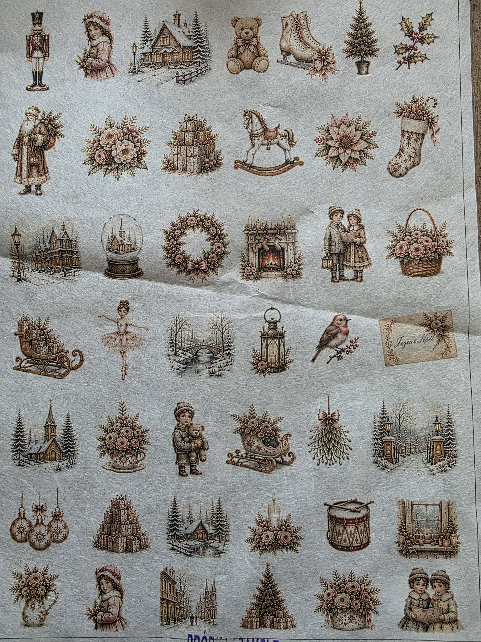 Papier de riz petits motifs de Noel Stéphanie Déco