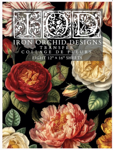 Transfert collage de fleurs IOD
