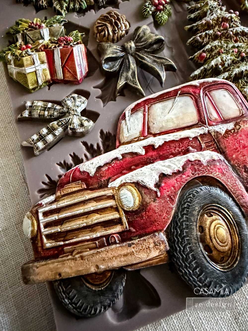 Moule silicone livraison de Noel à la campagne – Image 4