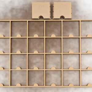 Façade calendrier de l'avent avec 24 cases