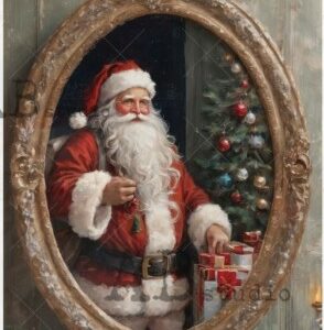 Papier de riz cadre père Noel 628