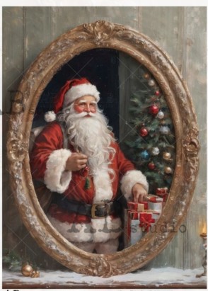 Papier de riz cadre père Noel 628