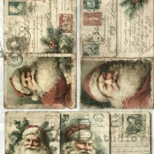 Papier de riz carte postal père noel 600