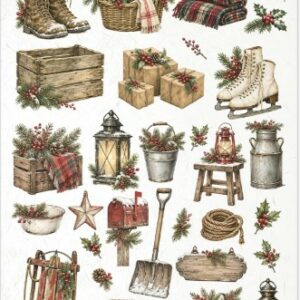 Papier de riz déco d'hiver 623