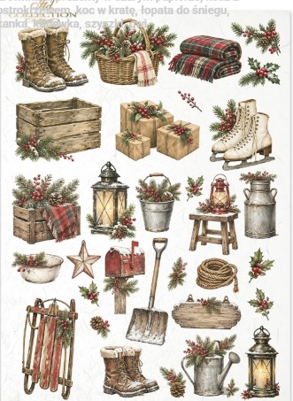 Papier de riz déco d'hiver 623