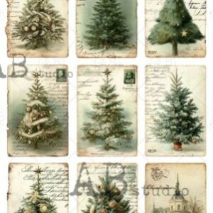 Papier de riz différents sapins 611