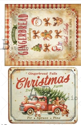 Papier de riz plaque ancienne Noel 614