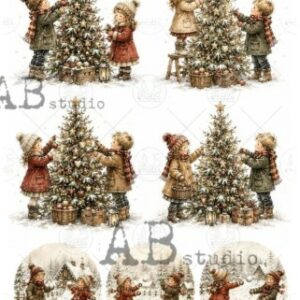 Papier de riz sapin enfants 602