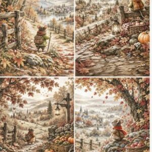 Papier de riz souris automne 615