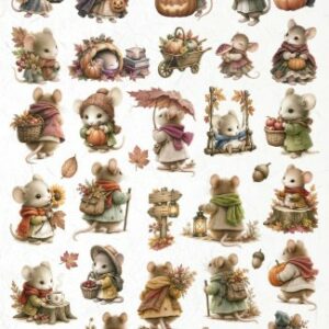 Papier de riz souris en automn 616
