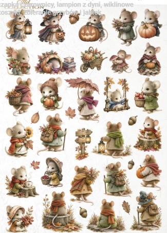 Papier de riz souris en automn 616