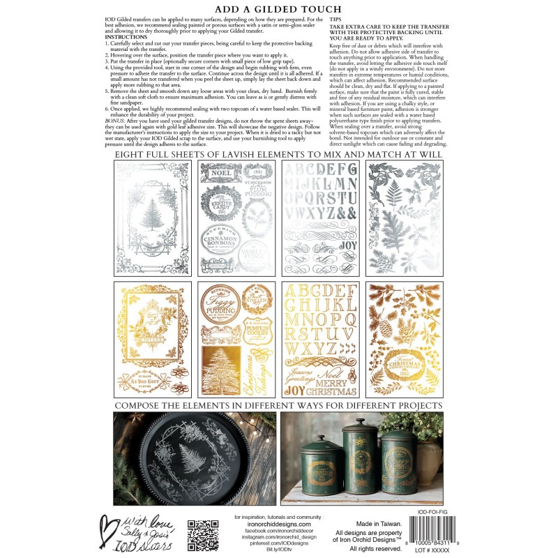 transferts figgy flourish foil or et argent – Image 2